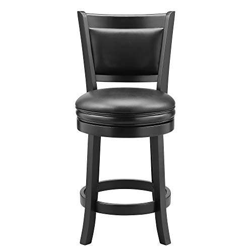 Ball & Cast Swivel Counter Height Barstool 24 Inch Seat Height Black Set Of 1 #TOP1