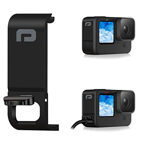 Parapace Replacement Side Door For Gopro Hero 11/10/9 Black,Dustproof Pass Through Battery Cover Type-C Usb Charging Port Repair Part Camera Accessories #TOP2