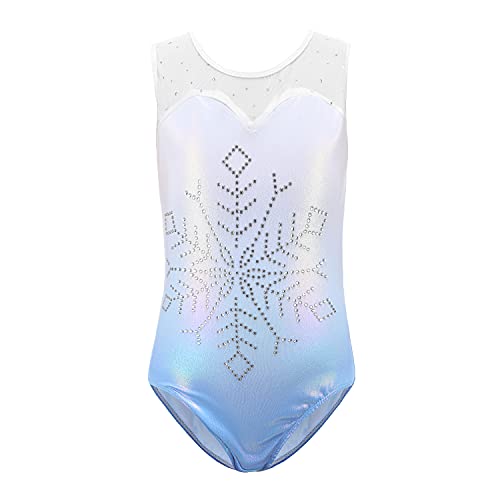 Sinoeem Leotardos de Gimnasia Rítmica para Niños Maillot de Ballet con Gradiente Flash Cuello Redondo Manga...