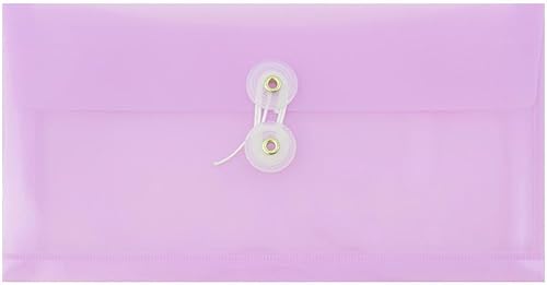 Vista 163 de Sobres de plástico con botón y cuerda, Variados Paquete de 6 colores surtidos