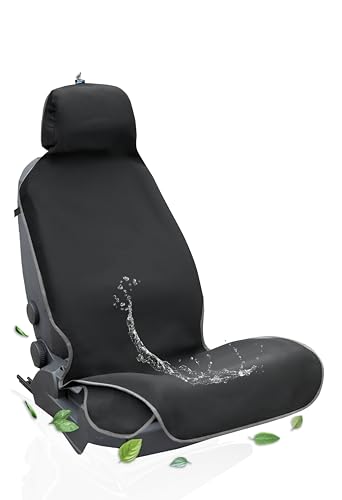 AUTHENTICS Chill-Light 軽量 薄型 軽/普通車 シートカバー 防水 抗菌 消臭 蒸れない 夏快適 簡単 脱着 汎用 洗える 頻繁脱着向け アウトドア ドライブ用 (グレー 2枚セット)