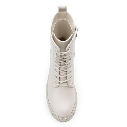 Image of Vepose Women's Mid Calf Combat Lace Up Chunky Platform Boots