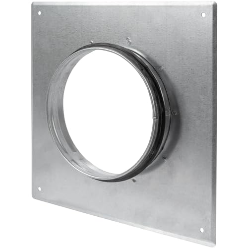 Image of Repa Market 6 Inch Round Dryer Duct Flange - Galvanized Steel Dryer Vent Wall Plate w /Rubber Gasket - Wall, Ceiling Pipe Adapter for Dryer Duct Hose, AC Exhaust Hose, HVAC Dryer Vent Duct Connector