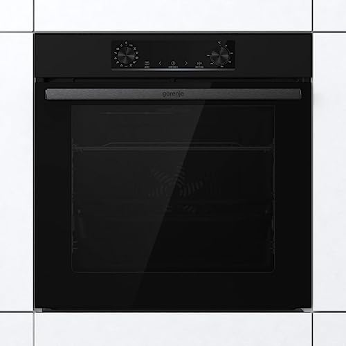 Gorenje Oven BOS6737E06B 77 L. Multisystem oven. EcoClean enamel. Mechanical controls. Steam function. Height 59.5 cm. Width 59.5 cm. Jet black