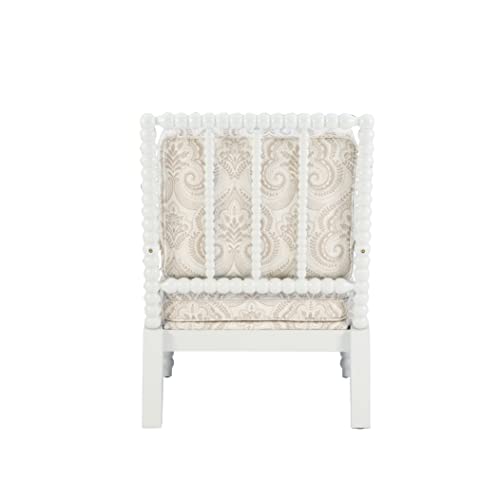 Linon Linda Beige Spindal Wood Frame Chair, Cream #TOP7