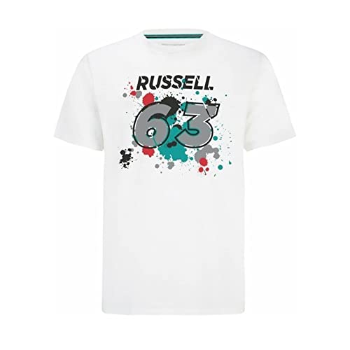 Mercedes AMG Petronas Formula One Team - Official Formula 1 Merchandise Collection - George Russell #63 T-Shirt - White - Size: XS