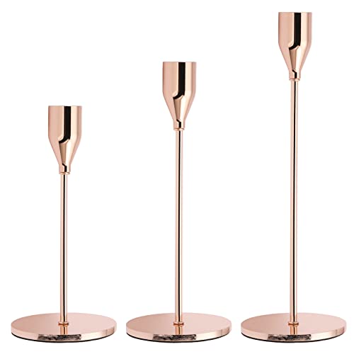 Lot de 3 Chandelier Bougeoirs Or, Chandelier de Différentes Tailles, Bougeoirs Rétro, Bougeoirs Cônes pour Spa, Mariage, Maison, Fête, Décoration, 24/29/33 cm Cover
