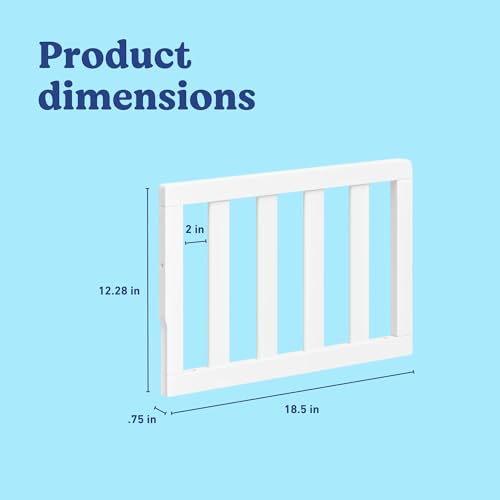 Image of Storkcraft & Graco Toddler Safety Guardrail with Slats (White) - GREENGUARD Gold Certified, Converts Compatible Storkcraft & Graco Crib to Toddler Bed, Each Guardrail Sold Individually