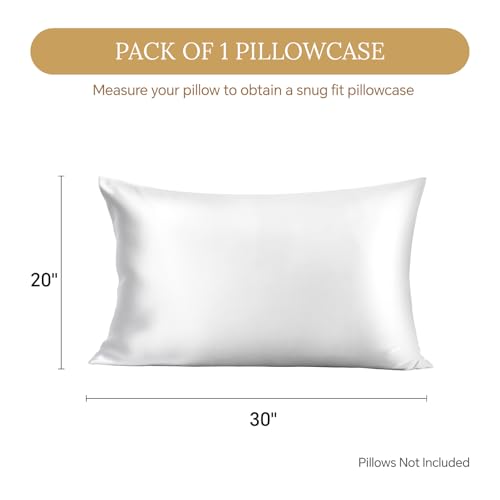 Image of Infiixso Silk Pillowcases White Queen Size 1PC