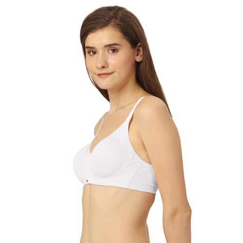 Image of SOIE Women's Cotton Spandex Non Padded Non Wired Full Coverage Encircled T-Shirt Bra with Adjustable Straps & U-Back - Everyday Comfort Fit