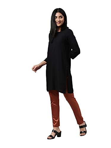 Image of GO COLORS Women Mid Rise Polyester Shiny Pant