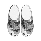 WOmeng Pantuflas de TPR con estampado de camuflaje digital para adultos, suaves, para interiores, casa, primavera, viajes, hogar, calzado cómodo