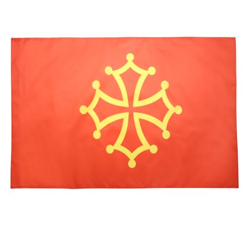 AZ FLAG - Drapeau Province du Languedoc - 90x60 cm - Drapeau Territoire Occitan - Occitanie 100% Polyester Avec Fourreau et Cordelette - Pavillon 50 g