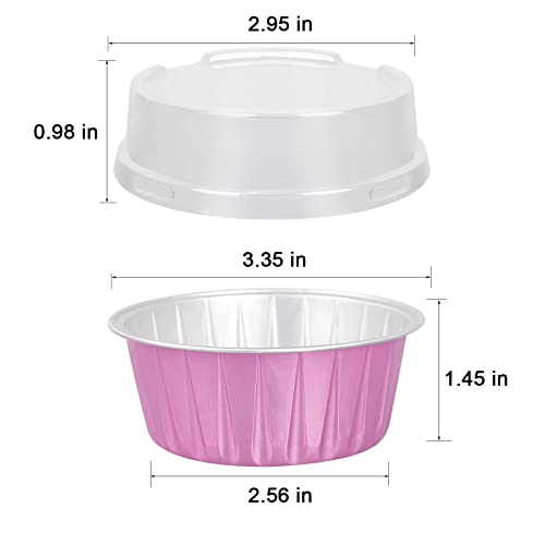 Aluminum Cupcake Liners 25Pcs 5Oz Muffin Cups Mini Cheesecake Containers Baking Cups For Wedding, Christmas, Kitchen, Birthday Party Holiday Parties (Light Purple) #TOP1