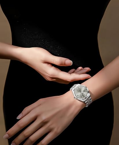 Image of OLEVS Womens Automatic Watch Diamond Luxury Date Ladies Dress Classic Self Winding Wrist Watches