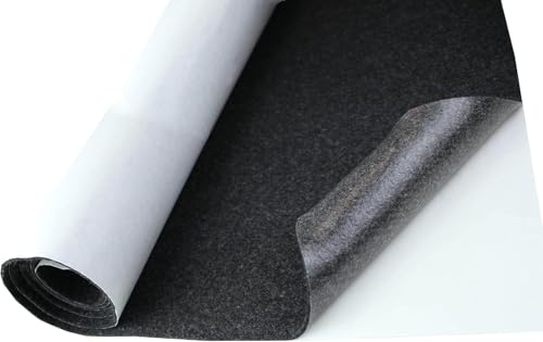 Feutrine Autocollante Noir 50x150cm - Rouleau de Feutrine Adhésive - Tissu Feutre Épais 4mm - Isolation phonique pour voitures et camping-cars - Feutrine...