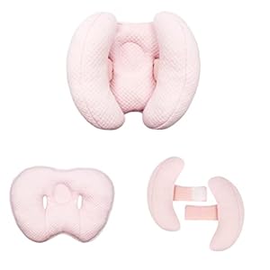 Blublu Park Baby 2 in 1 Reisekissen, Bananenform, verstellbar, für Babys und Kleinkinder, Nackenkopfstütze, Autositz-Einlage, für 3 bis 12 Monate, Rosa