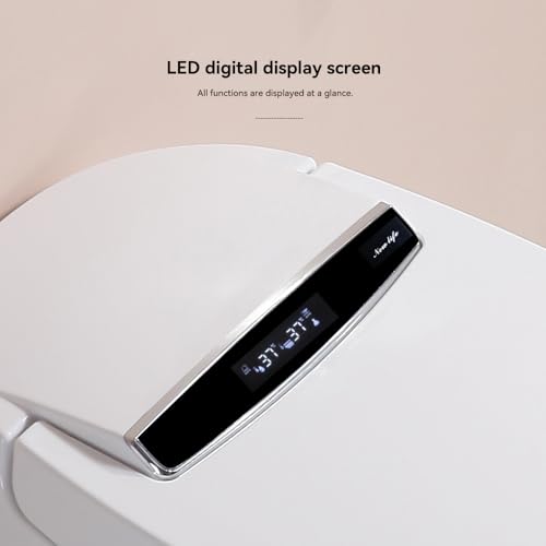 Inodoro Inteligente Sin Tanque con Asiento Bidé, Asiento Calefactable con Secador y Agua Tibia, Sensor de Pie y Luz Nocturna, Descarga Automática y Tapa Abatible, Espacio de Instalación 12", Blanco miniatura 3