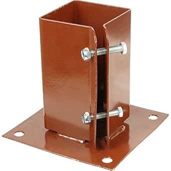 SABREFIX Bolt-Down Post Supports 100 X 100MM 2 Pack, Brown