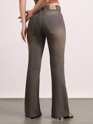 Image of Urbano Fashion Women's Mid Rise Bootcut Washed Jeans Stretchable