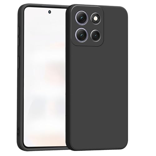 Image of Designerz hub Motorola G86 Back Cover | Soft Silicone Slim Back Case Cover for Motorola G86- Black