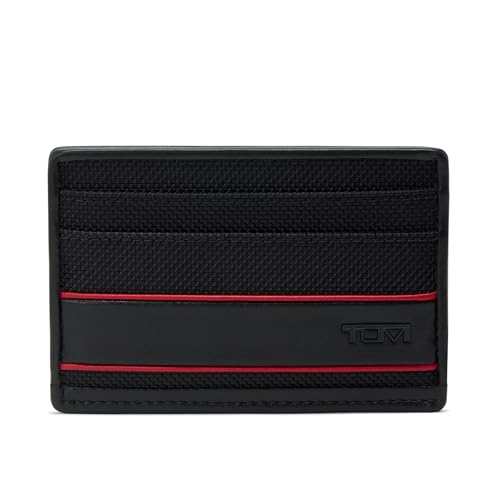 TUMI - Alpha Slim Card Case - Slim Billfold Wallet for Travel - Slip Pocket Wallet - Small Wallet - 2.8' X 4.1' X 0.2' - Black/Red