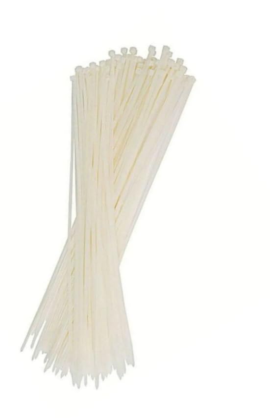 100 ADET Beyaz Elektrik Kablosu Kablo Bağı Klips Plastik Kelepçe Cırt Cırt Kelepçe 25 Cm-3.6 Mm (100, Beyaz)
