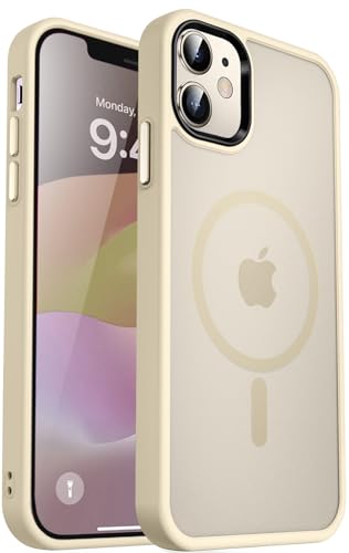 Image of MOCCA Magnetic Shockproof for iPhone 12 Case,Light Gold | Fits iPhone 12 /12 Pro | 10ft Drop | Compatible with MagSafe | Anti-Slip Matte | Raised Camera & Screen Lip | Ultra-Slim