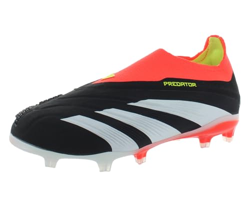 adidas Predator Elite LL FG GS Boys Shoes Size 10.5, Color: Core Black/Cloud White/Solar Red