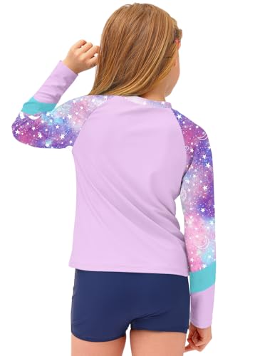Image of BesserBay Girls Rash Guard UPF 50+ Raglan Sleeve Swim Shirt 6-14 Years
