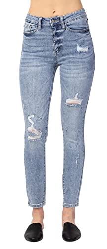 Judy Blue Women's High Waist Destroyed Skinny Jeans2