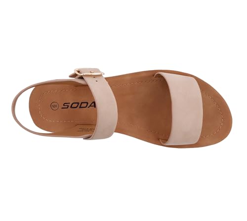 Image of Soda PLENTY ~ Women's Strappy Ankle Wrap Buckle Fashion Flat Sandals | Casual Sandals