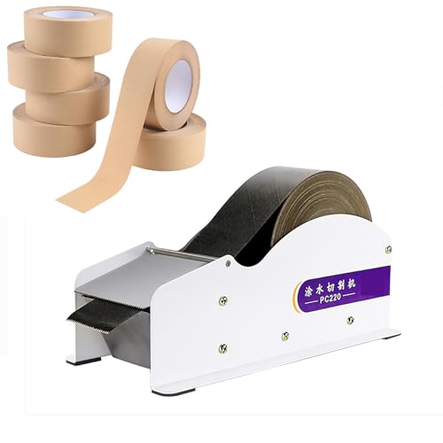 Wasseraktivierter Klebebandabroller, Kraftpapierschneider, verstellbare Breite zum Versiegeln von Karton und schweren Verpackungen, geeignet für Papierbreite bis zu 90 mm