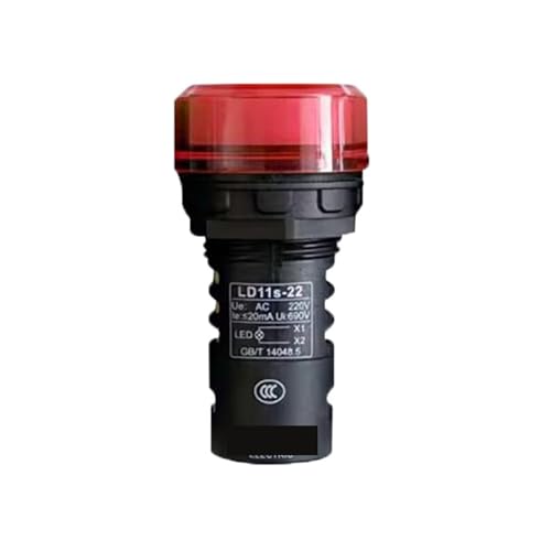 Indicador luminoso LD11s-22 bitensión AC/DC 220V con piloto rojo de fijación roscada
