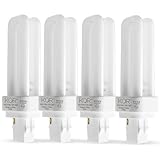 4 Pack 13-Watt Double Tube 2 Pin (GX23-2) Base - 2700K CFL-Plug-in Replacement for Sylvania 21117/20691 CF13DD/827/ECO - GE 97586/18844 - F13DBX23/827/ECO - 383109 PL-C13W/27/USA/ALTO