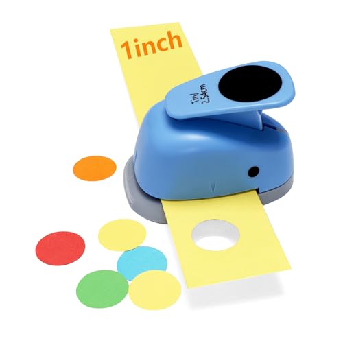 Circle Punch Paper Punch 1 inch Circle Hole Punch Cutters for for Paper Crafts Cardstock Gift Wrapping Scrapbook Tools Cards Arts Fun Projects Christmas Birthday Gifts(Blue).