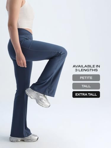 Image of CAVA Extra Tall Hourglass Flared Leggings for Women | V Waistband, Anti Camel Toe Design, Extra Tall Fit, Flared Bottoms, Deep Pockets, Sculpting Stretch Fabric