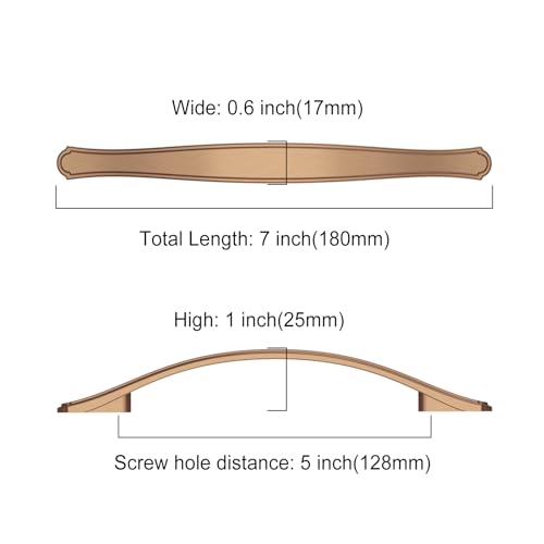 Image of Asidrama 10 Pack 5 Inch(128mm) Champagne Bronze Kitchen Cabinet Handles Cabinet Pulls Kitchen Cabinet Hardware for Cupboard Drawer Pulls