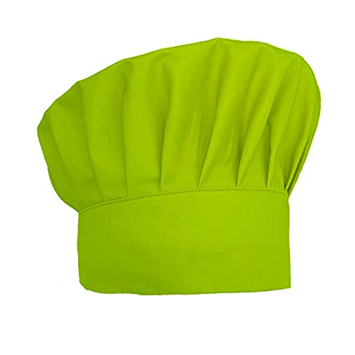 Chef Hat Adjustable Elastic Baker Kitchen Cooking Chef Cap Apple Green