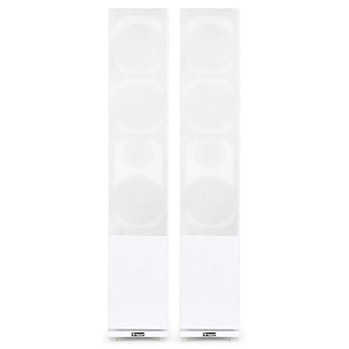 AUNA Linie 600 - Paire d'enceintes colonnes passives à 3 Voies, avec subwoofer bassreflex 16cm intégré, Pieds caoutchoutés Anti-dérapants, 140W RMS - Blanc