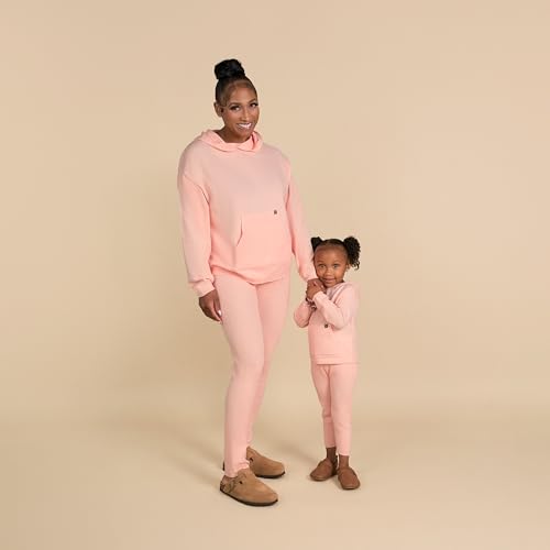 Modern Moments by Gerber Baby Girls' Mommy and Me Hooded Waffle Sweater Knit Top and Legging Set, Pink, X-Small4