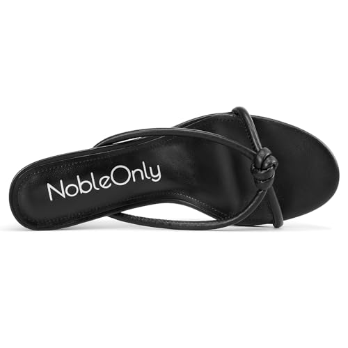 Image of NobleOnly Women's Black Kitten Heel Mule Sandals, 2.4 Inches, Open Toe, Slip On, Party, Prom, Wedding, Evening, Classic Style