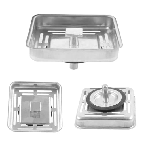 Filtro Tapón Cuadrado Acero Inoxidable Para Fregadero miniatura 2