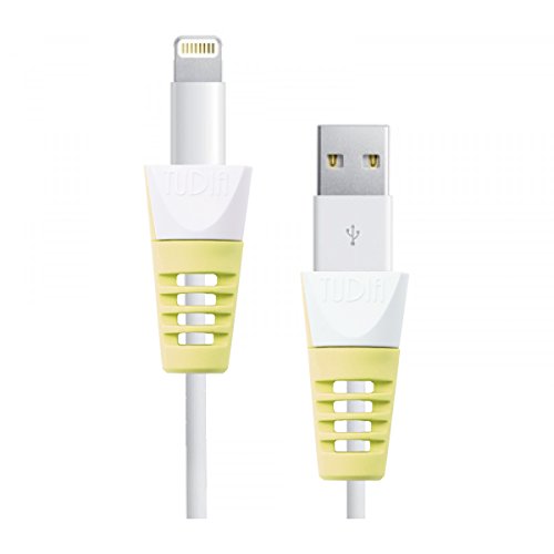 TUDIA [Klip] Snap On Charging Cable Cord Saver Protector Compatible with iPhone, iPad, iPod - Yellow
