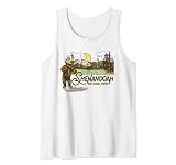 Shenandoah National Park Vintage Bear & Fiddle Funny Violin design, with a bear and park ranger hat and standing playing music! Awesome trees, mountains, forest, sun clouds, river & sky Virginia nature design for national park lovers and travelers.