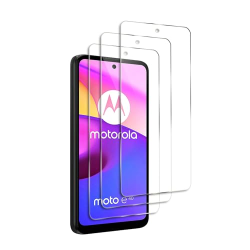 CHRINECY 3 Piezas Protector de Pantalla para Motorola Moto E40,Cristal Vidrio Templado,9H Dureza,Anti-Arañazos,Alta Definición,Cristal Templado Membrana,Transparente
