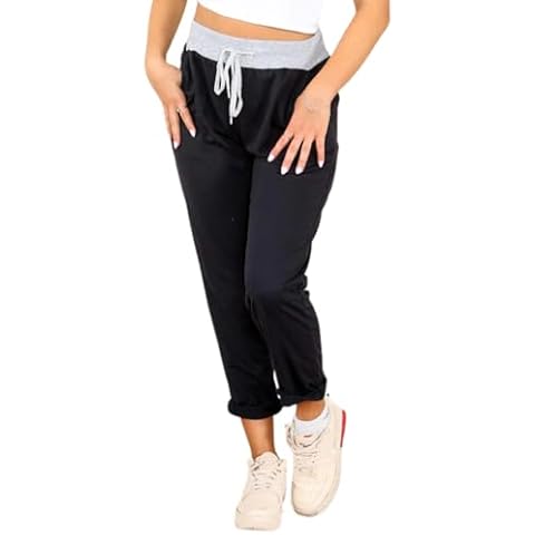 STAR FASHION Women's Comfortable Joggers with Adjustable Waist Cover