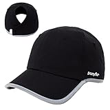 Ponyflo Gorra de running para cola de caballo de rendimiento, Negro