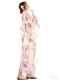 着物 浴衣 セット レディース 大人 浴衣セット フリーサイズ レトロ おしゃれ かわいい 可愛い 夏 花火大会 ゆかた (ライトピンク)
