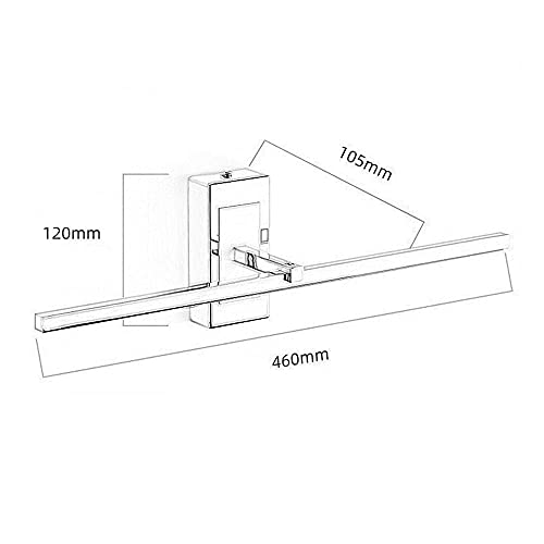 Lampe de miroir de salle de bain LED 8W design argent moderne et étanche IP44 - 6
